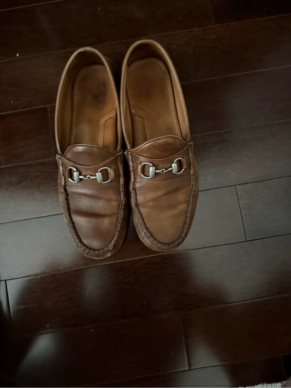 Allen Edmonds Cognac Brown Leather Bit Loafers